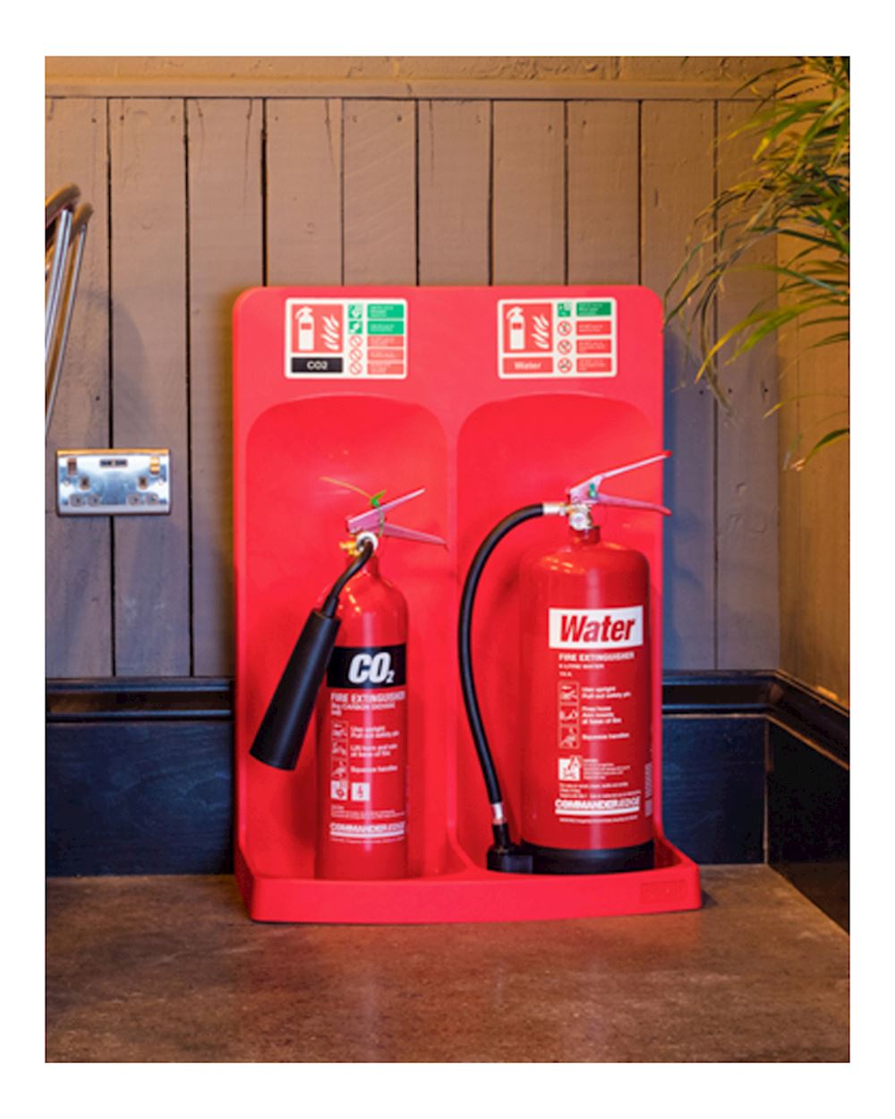 Double Plastic Fire Extinguisher Stand