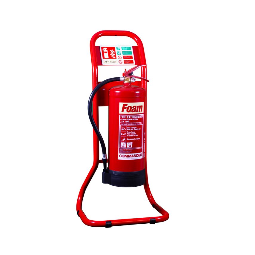 Single Tubular Fire Extinguisher Stand Red