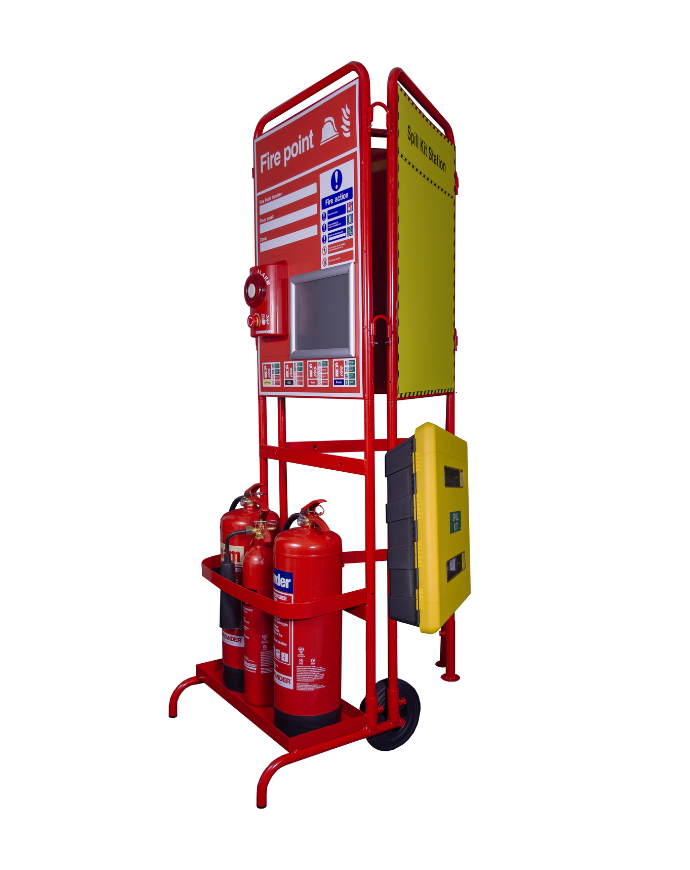 Flat Pack Fire Point Stand with First Aid and Spill Kit