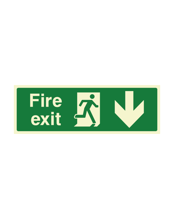 Down Direction Fire Exit Sign