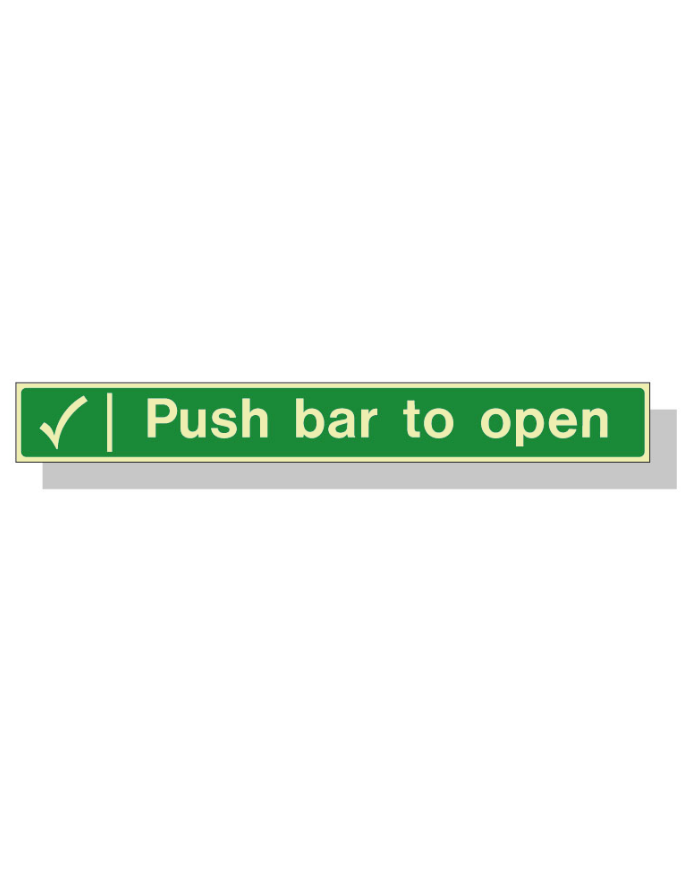 Push Bar to Open Fire Exit ID Sign 600 x 75mm