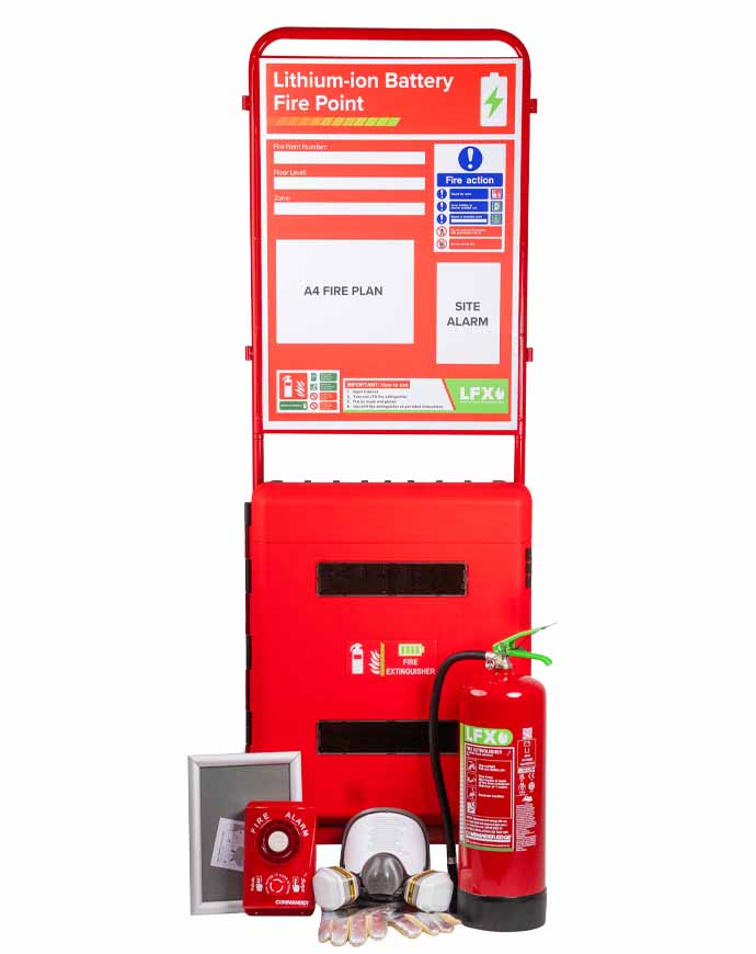 LFX 9ltr Fire Extinguisher & Flat-pack Stand Bundle 2
