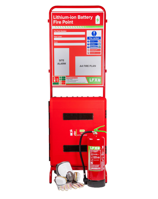 LFX 9ltr Fire Extinguisher & Flat-pack Stand Bundle 1