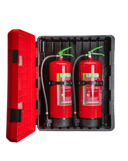 Double Lithium Fire Extinguisher Cabinet Commander