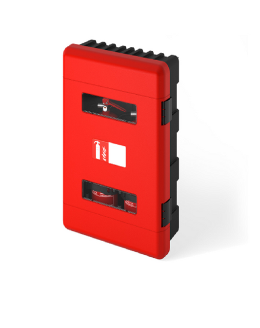 Double Fire Extinguisher Cabinet Commander
