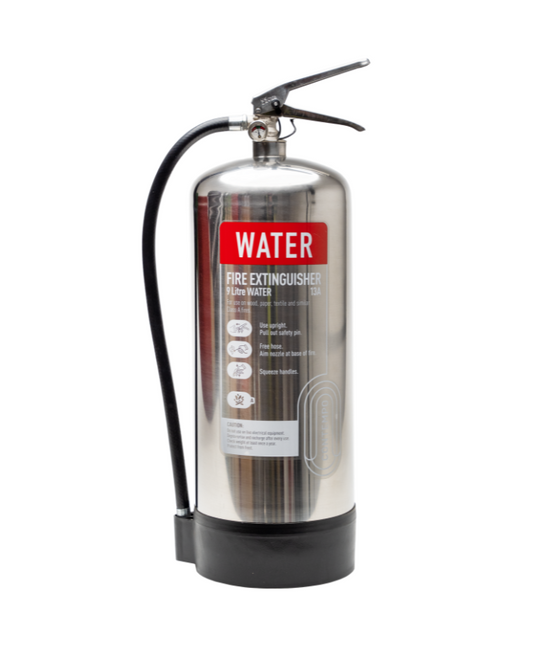 9L Water Fire Extinguisher Stainless Steel Contempo