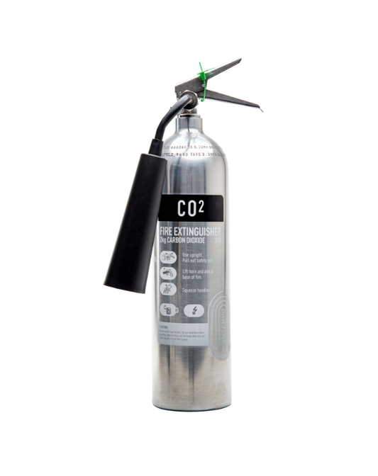 2KG CO2 Fire Extinguisher Stainless Steel Contempo