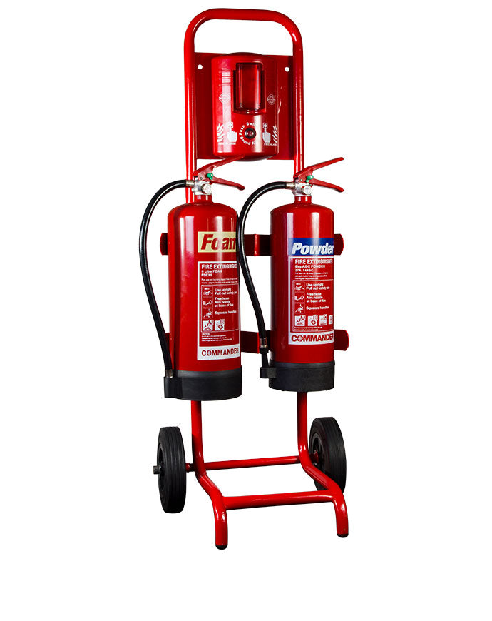 Compact Double Fire Extinguisher Trolley