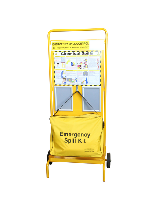 Wheeled Emergency Spill Kit Stand Point