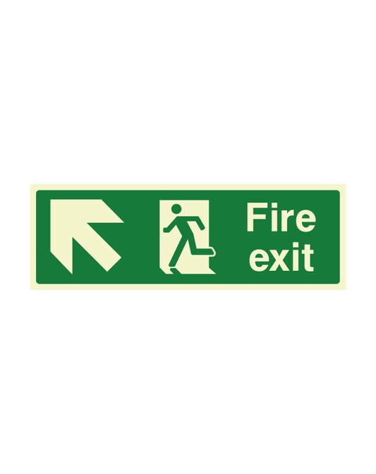 Up Left Direction Fire Exit Sign