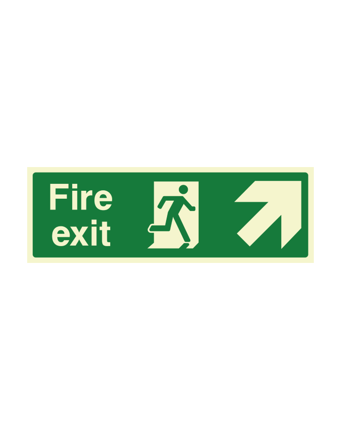 Up Right Direction Fire Exit Sign