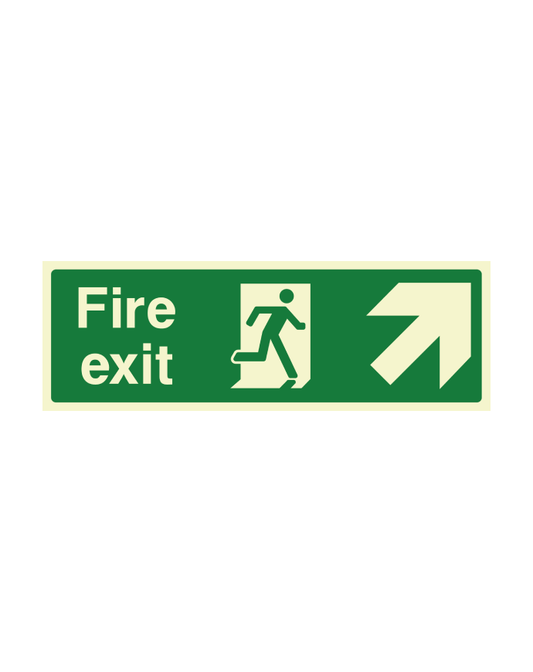 Up Right Direction Fire Exit Sign