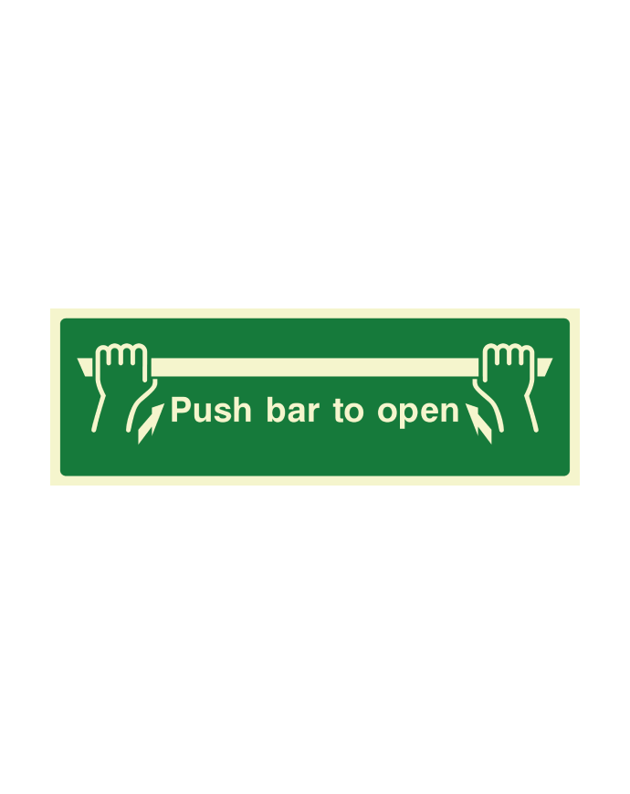 Push Bar To Open Fire Exit ID Sign