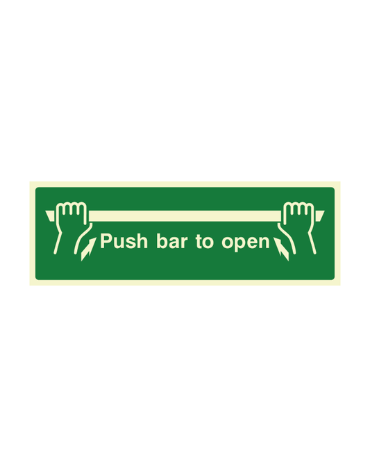 Push Bar To Open Fire Exit ID Sign