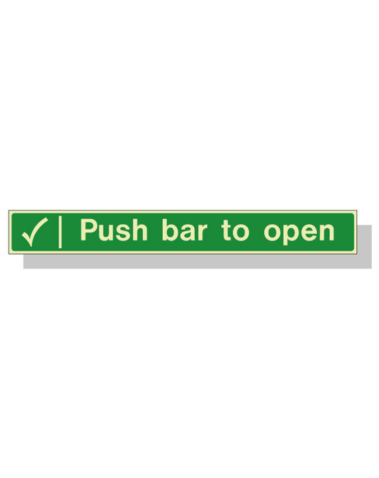 Push Bar to Open Fire Exit ID Sign 600 x 75mm